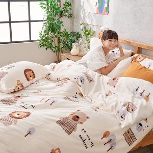 【DUYAN 竹漾】法蘭絨雙人四件式床包兩用毯被組 / 肯亞大地