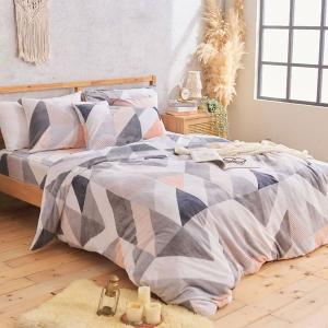 【DUYAN 竹漾】法蘭絨單人三件式床包兩用毯被組 / 薄暮光暉