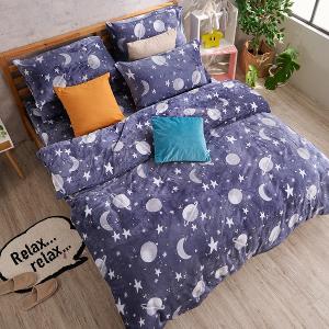【DUYAN 竹漾】法蘭絨單人三件式床包兩用毯被組 / 星海微光