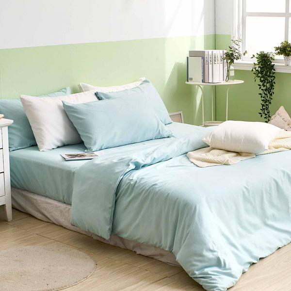 【DUYAN 竹漾】舒柔棉雙人床包三件組 / 薄荷綠 台灣製