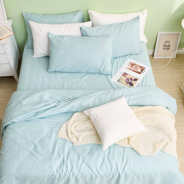 【DUYAN 竹漾】舒柔棉雙人床包三件組 / 薄荷綠 台灣製