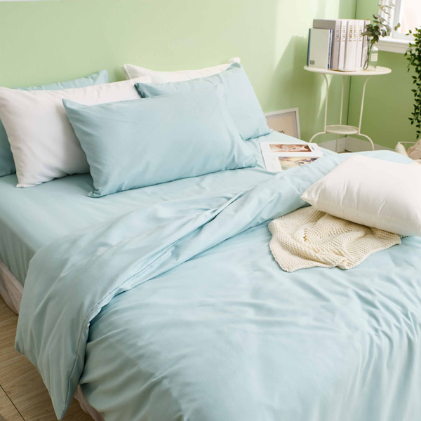 【DUYAN 竹漾】舒柔棉雙人床包三件組 / 薄荷綠 台灣製
