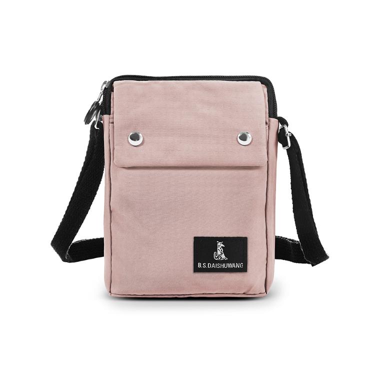 B.S.D.S冰山袋鼠 - 悠活詩集 - 格紋直立雙層斜背小包 - 粉色【S129-3P】