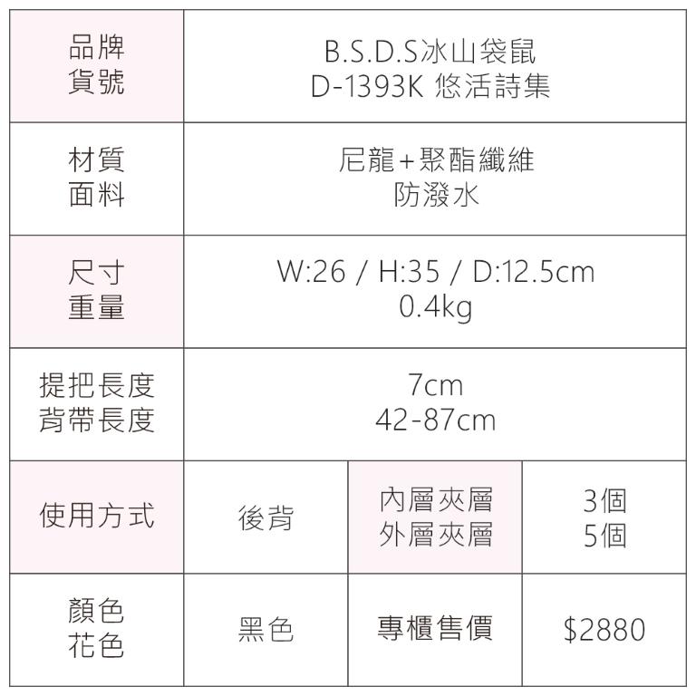 B.S.D.S冰山袋鼠 - 悠活詩集 - 格紋學院風後背包 - 黑色【D-1393K】