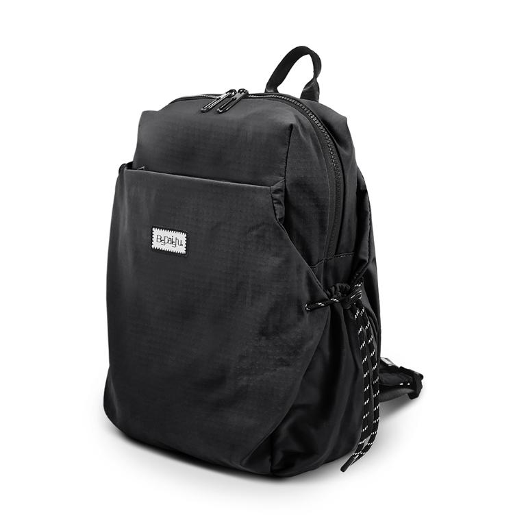 B.S.D.S冰山袋鼠 - 悠活詩集 - 格紋學院風後背包 - 黑色【D-1393K】