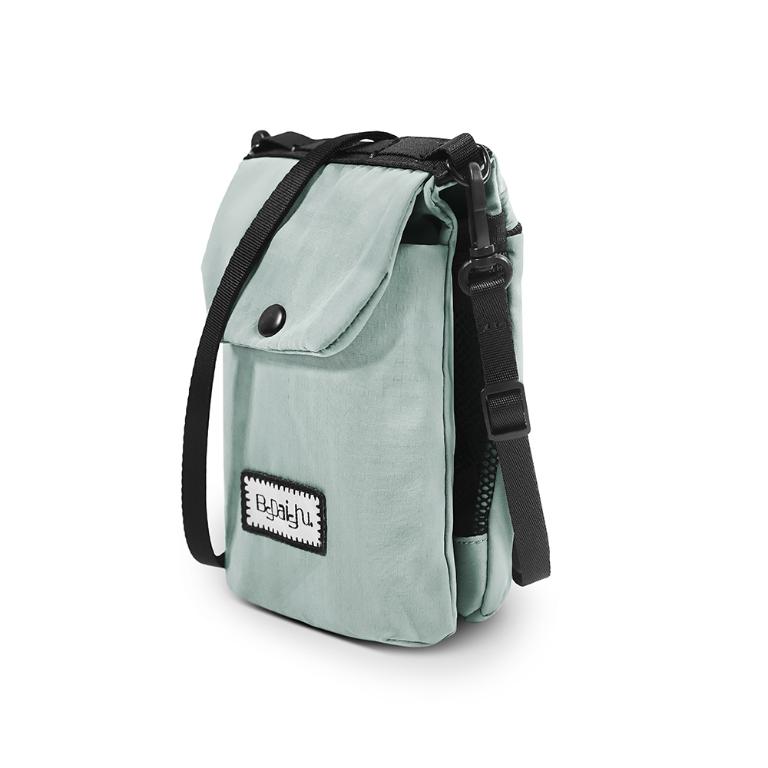 B.S.D.S冰山袋鼠 - 悠活詩集 - 格紋百變收納斜背小包 - 灰藍色【D-1395KB】