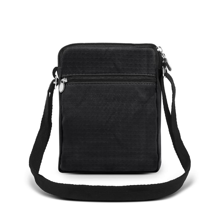 B.S.D.S冰山袋鼠 - 悠活詩集 - 格紋直立雙層斜背小包 - 黑色【S129-3K】