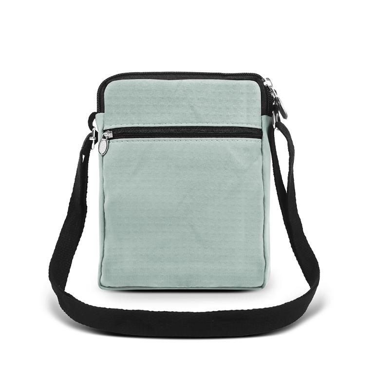 B.S.D.S冰山袋鼠 - 悠活詩集 - 格紋直立雙層斜背小包 - 灰藍色【S129-3KB】