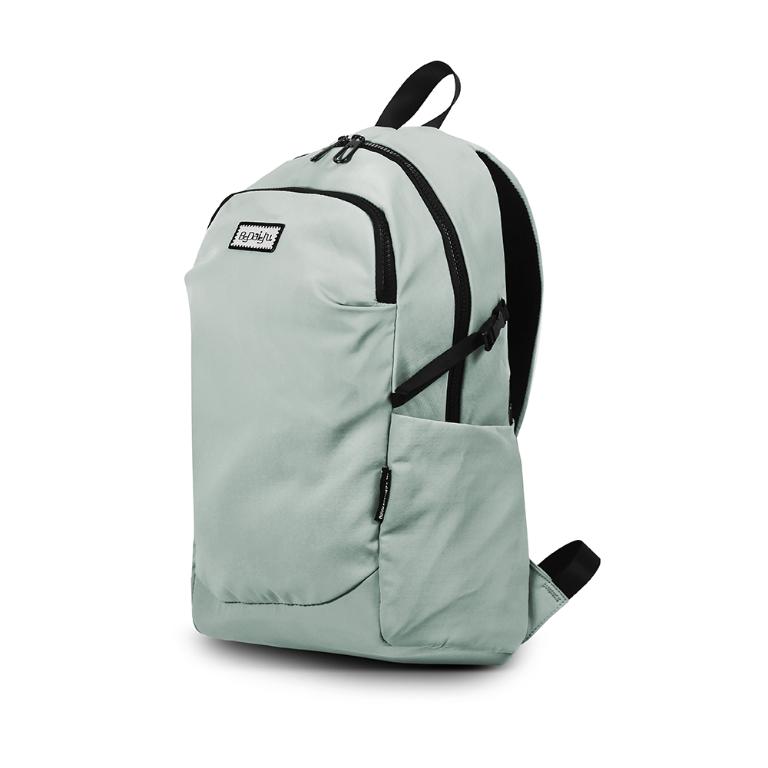 B.S.D.S冰山袋鼠 - 悠活詩集 - 格紋多口袋附插袋後背包 - 灰藍色【S-218KB】