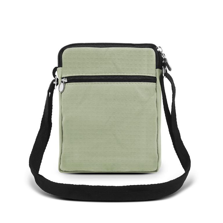 B.S.D.S冰山袋鼠 - 悠活詩集 - 格紋直立雙層斜背小包 - 卡其綠【S129-3G】