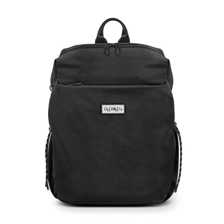 B.S.D.S冰山袋鼠 - 悠活詩集 - 格紋學院風後背包 - 黑色【D-1393K】