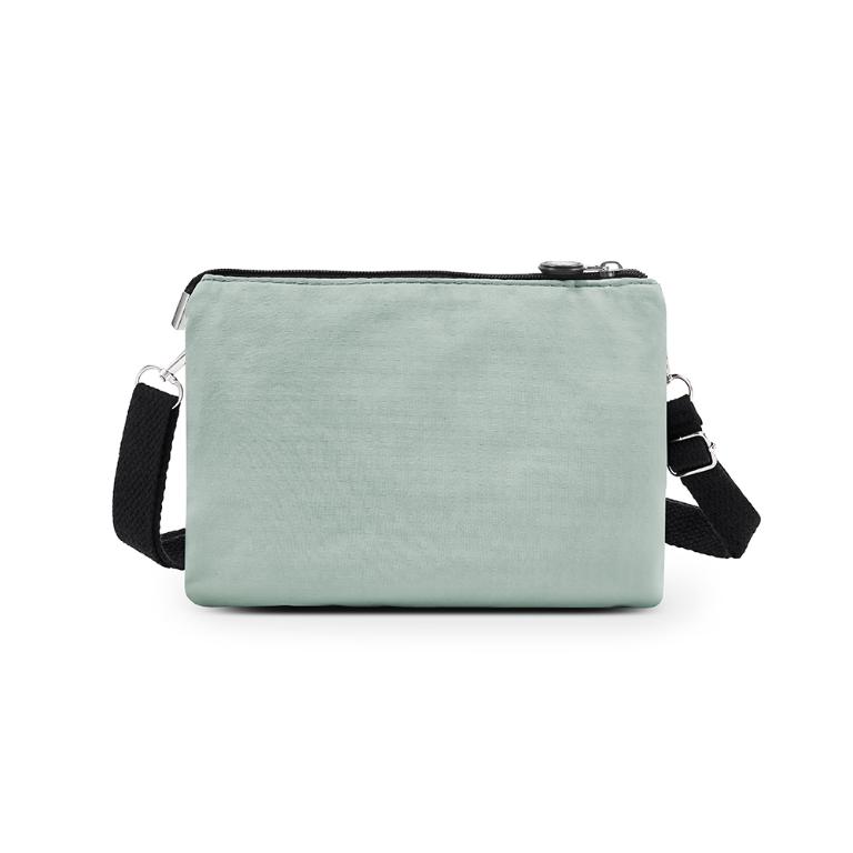 B.S.D.S冰山袋鼠 - 悠活詩集 - 格紋橫式三層斜背小包 - 灰藍色【S003KB】