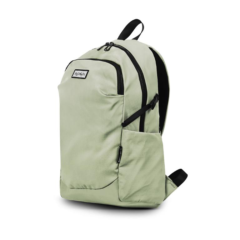 B.S.D.S冰山袋鼠 - 悠活詩集 - 格紋多口袋附插袋後背包 - 卡其綠【S-218G】