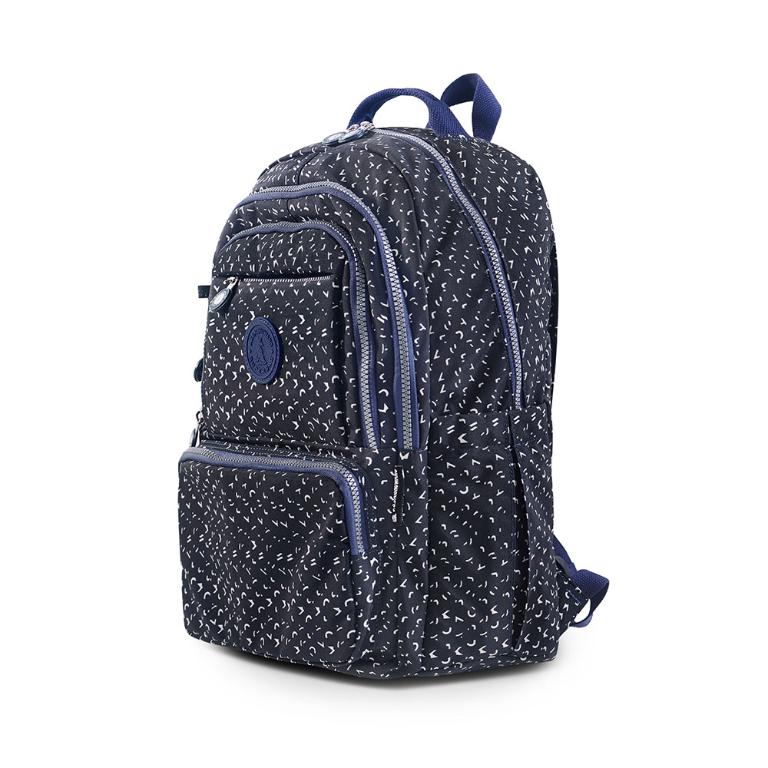 B.S.D.S冰山袋鼠 - 楓糖瑪芝 - 輕旅多口袋附插袋胸扣後背包 - 幾何藍【A218BB】