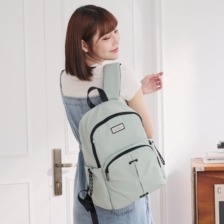 B.S.D.S冰山袋鼠 - 悠活詩集 - 格紋造型後背包 - 灰藍色【S-205KB】