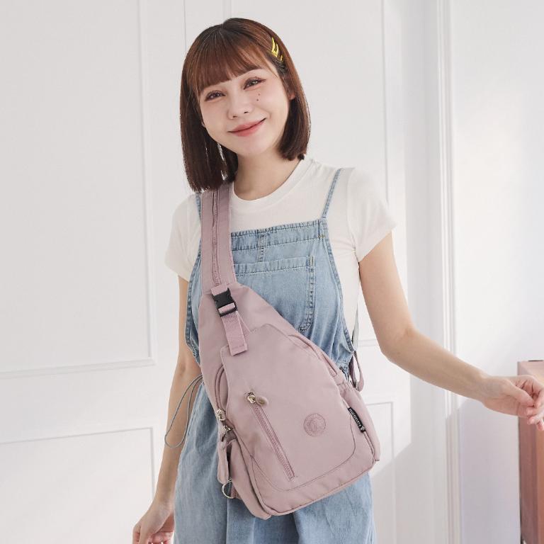 B.S.D.S冰山袋鼠 - 時光旅人 - 知性插扣單肩後背兩用包 - 淡紫色【B1367PR】