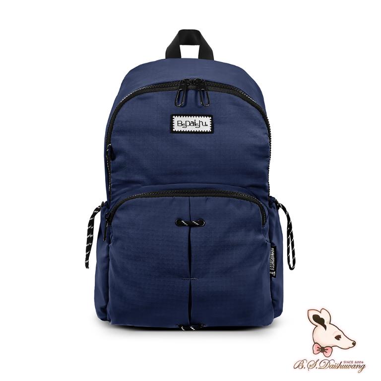 B.S.D.S冰山袋鼠 - 悠活詩集 - 格紋造型後背包 - 寶藍色【S-205B】