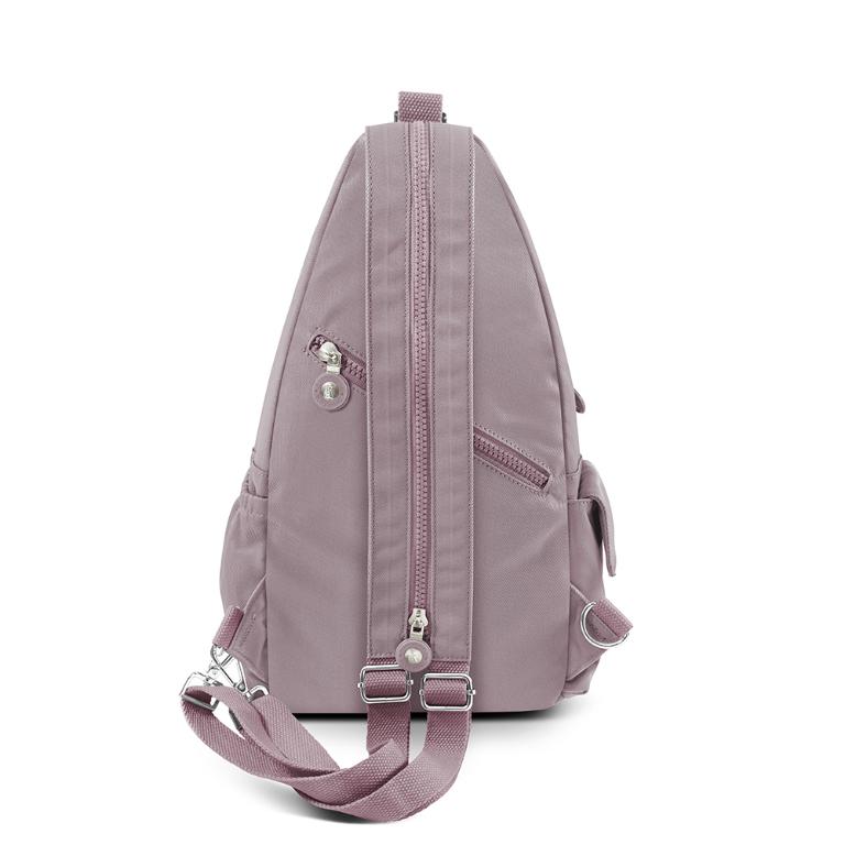 B.S.D.S冰山袋鼠 - 時光旅人 - 知性插扣單肩後背兩用包 - 淡紫色【B1367PR】