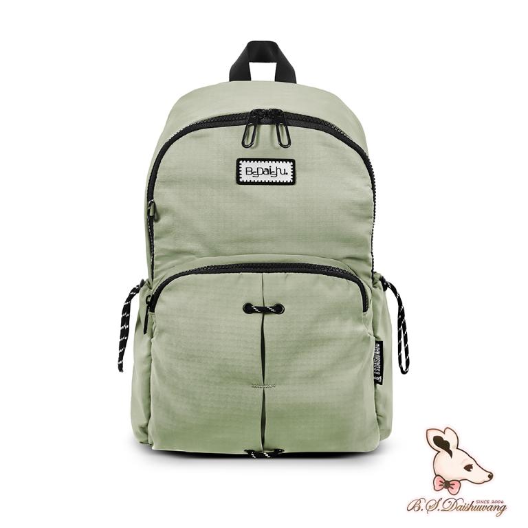 B.S.D.S冰山袋鼠 - 悠活詩集 - 格紋造型後背包 - 卡其綠【S-205G】