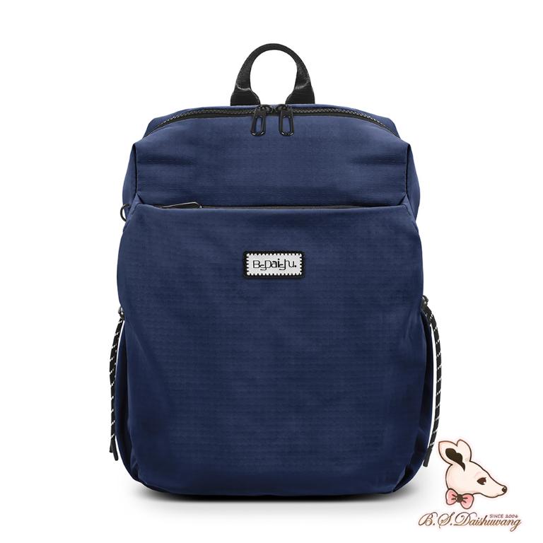 B.S.D.S冰山袋鼠 - 悠活詩集 - 格紋學院風後背包 - 寶藍色【D-1393B】