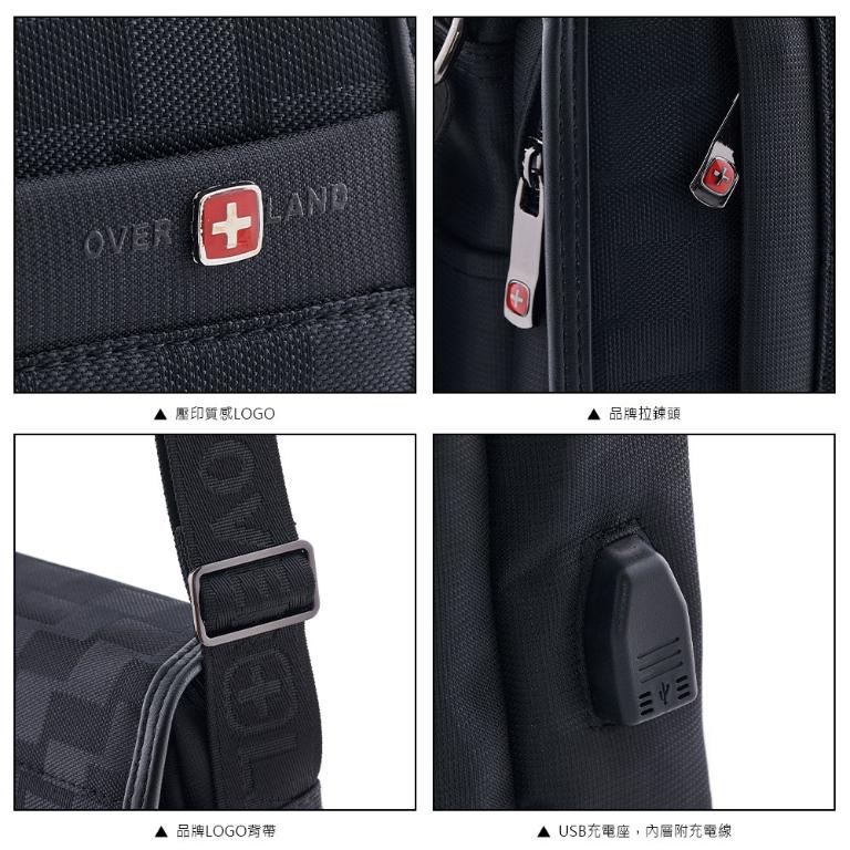 OVERLAND - 美式十字軍 - 直立格紋掀蓋造型斜背包 - 5276