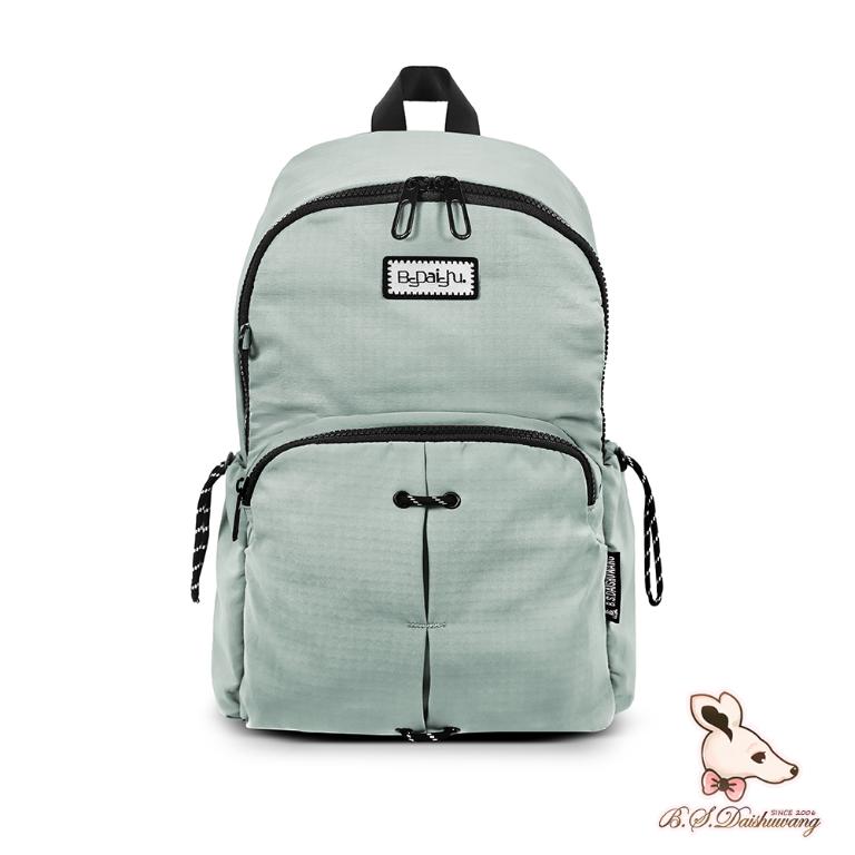 B.S.D.S冰山袋鼠 - 悠活詩集 - 格紋造型後背包 - 灰藍色【S-205KB】