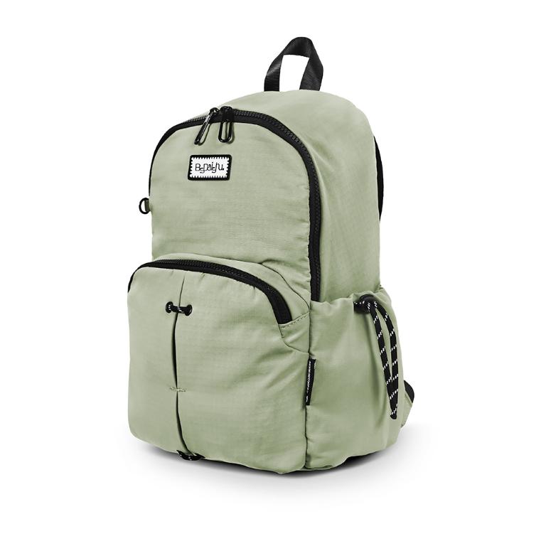 B.S.D.S冰山袋鼠 - 悠活詩集 - 格紋造型後背包 - 卡其綠【S-205G】