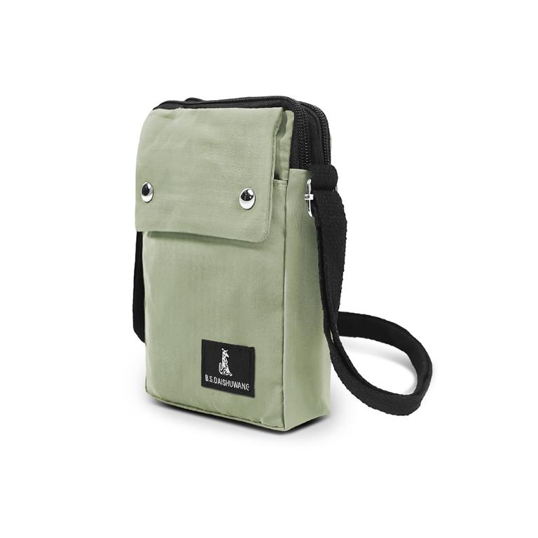 B.S.D.S冰山袋鼠 - 悠活詩集 - 格紋直立雙層斜背小包 - 卡其綠【S129-3G】
