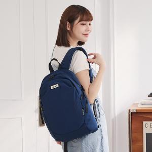 B.S.D.S冰山袋鼠 - 悠活詩集 - 格紋多口袋附插袋後背包 - 寶藍色【S-218B】