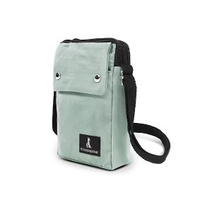 B.S.D.S冰山袋鼠 - 悠活詩集 - 格紋直立雙層斜背小包 - 灰藍色【S129-3KB】