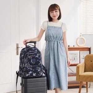 B.S.D.S冰山袋鼠 - 楓糖瑪芝 - 輕旅多口袋附插袋胸扣後背包 - 花繪風【A218BF】