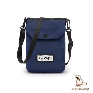 B.S.D.S冰山袋鼠 - 悠活詩集 - 格紋百變收納斜背小包 - 寶藍色【D-1395B】