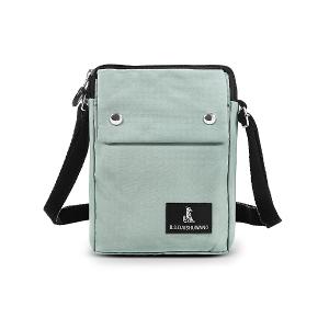 B.S.D.S冰山袋鼠 - 悠活詩集 - 格紋直立雙層斜背小包 - 灰藍色【S129-3KB】