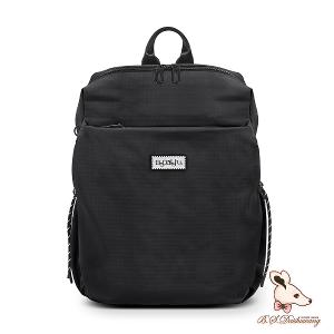 B.S.D.S冰山袋鼠 - 悠活詩集 - 格紋學院風後背包 - 黑色【D-1393K】