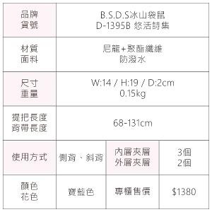 B.S.D.S冰山袋鼠 - 悠活詩集 - 格紋百變收納斜背小包 - 寶藍色【D-1395B】