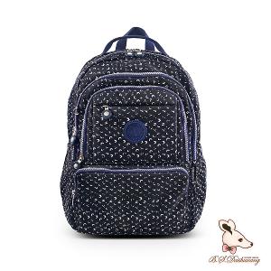 B.S.D.S冰山袋鼠 - 楓糖瑪芝 - 輕旅多口袋附插袋胸扣後背包 - 幾何藍【A218BB】