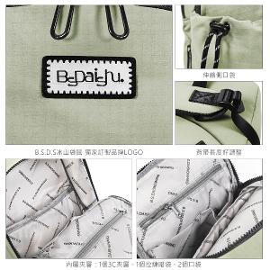 B.S.D.S冰山袋鼠 - 悠活詩集 - 格紋造型後背包 - 黑色【S-205K】