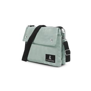 B.S.D.S冰山袋鼠 - 悠活詩集 - 格紋橫式三層斜背小包 - 灰藍色【S003KB】