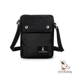 B.S.D.S冰山袋鼠 - 悠活詩集 - 格紋直立雙層斜背小包 - 黑色【S129-3K】