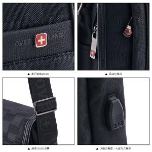 OVERLAND - 美式十字軍 - 直立格紋掀蓋造型斜背包 - 5276