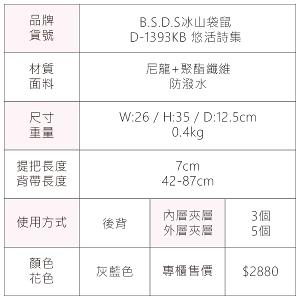 B.S.D.S冰山袋鼠 - 悠活詩集 - 格紋學院風後背包 - 灰藍色【D-1393KB】
