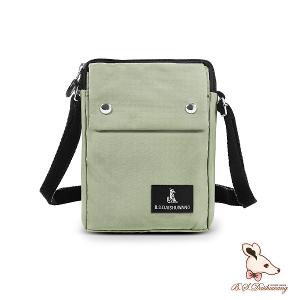 B.S.D.S冰山袋鼠 - 悠活詩集 - 格紋直立雙層斜背小包 - 卡其綠【S129-3G】