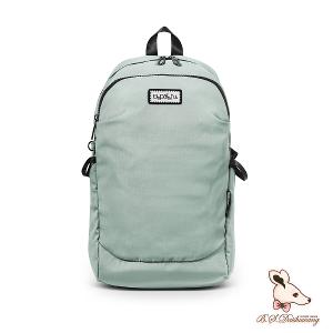 B.S.D.S冰山袋鼠 - 悠活詩集 - 格紋多口袋附插袋後背包 - 灰藍色【S-218KB】