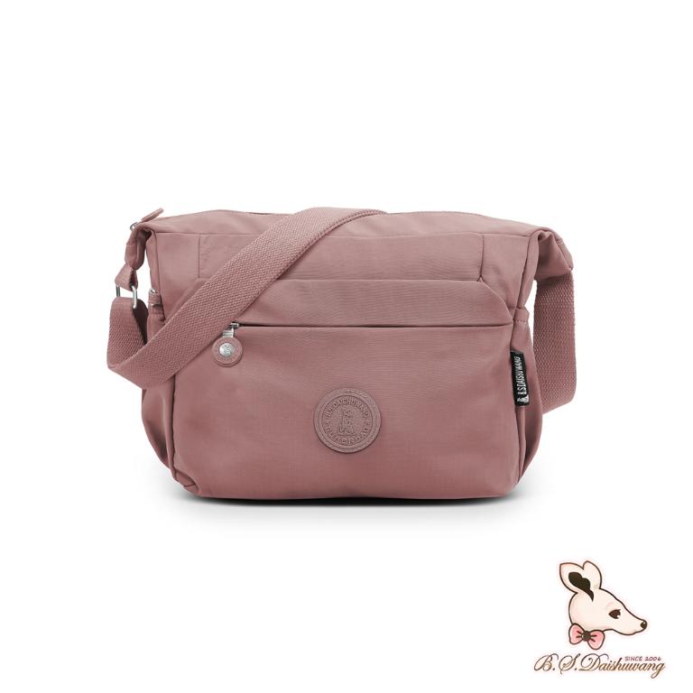B.S.D.S冰山袋鼠 - 樂活遊記 - 格紋多層收納斜背包 - 香檳粉【S204CP】