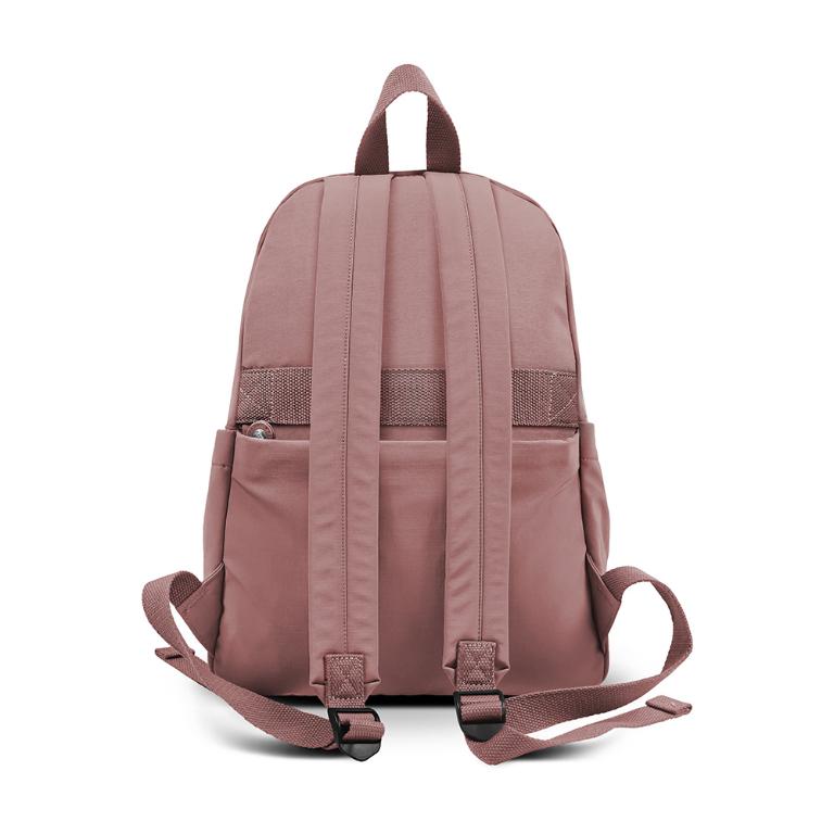 B.S.D.S冰山袋鼠 - 樂活遊記 - 格紋經典風附插袋後背包 - 香檳粉【D-1202CP】