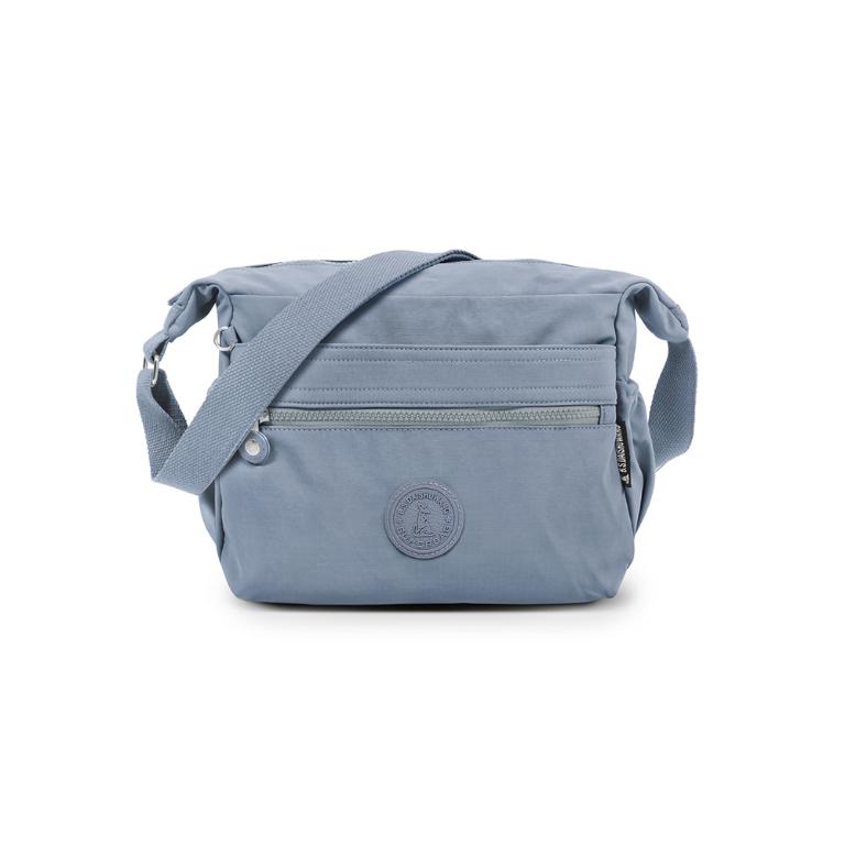 B.S.D.S冰山袋鼠 - 樂活遊記 - 格紋多夾層斜背包 - 藍色【D-1273B】