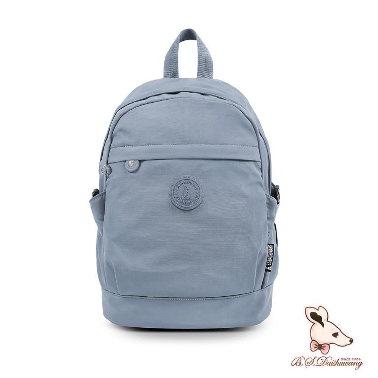 B.S.D.S冰山袋鼠 - 樂活遊記 - 格紋簡約風附插袋後背包 - 藍色【D-1203B】