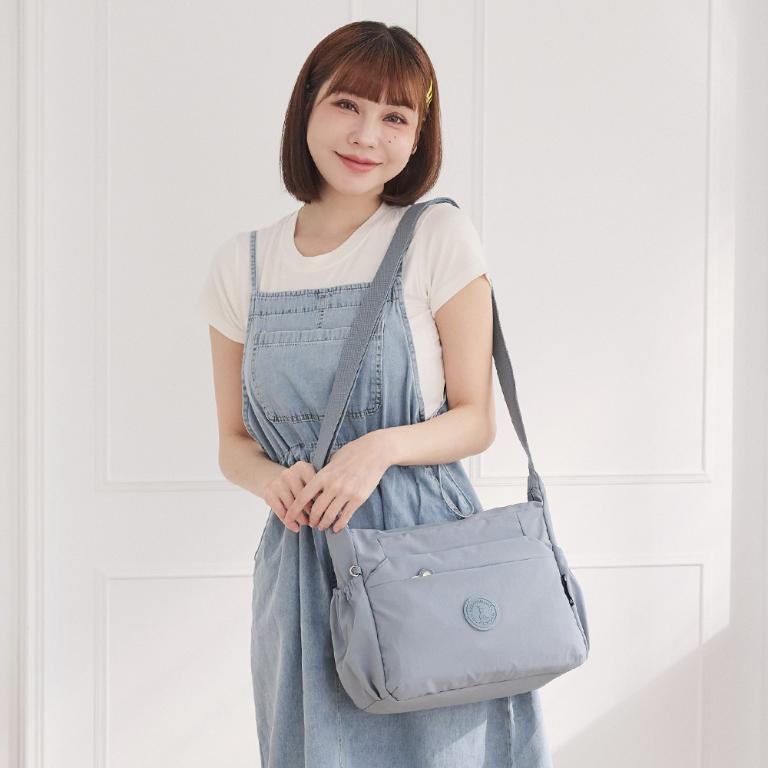 B.S.D.S冰山袋鼠 - 樂活遊記 - 格紋多層收納斜背包 - 藍色【S204B】