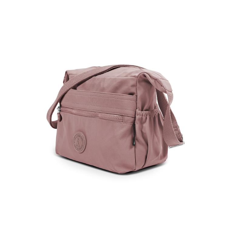 B.S.D.S冰山袋鼠 - 樂活遊記 - 格紋多夾層斜背包 - 香檳粉【D-1273CP】