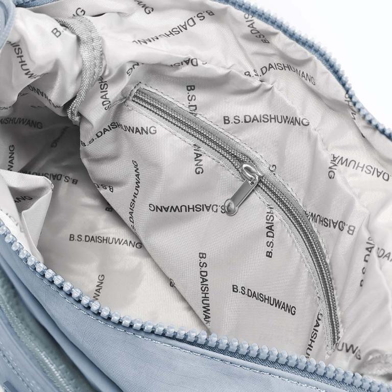 B.S.D.S冰山袋鼠 - 樂活遊記 - 格紋多夾層斜背包 - 藍色【D-1273B】